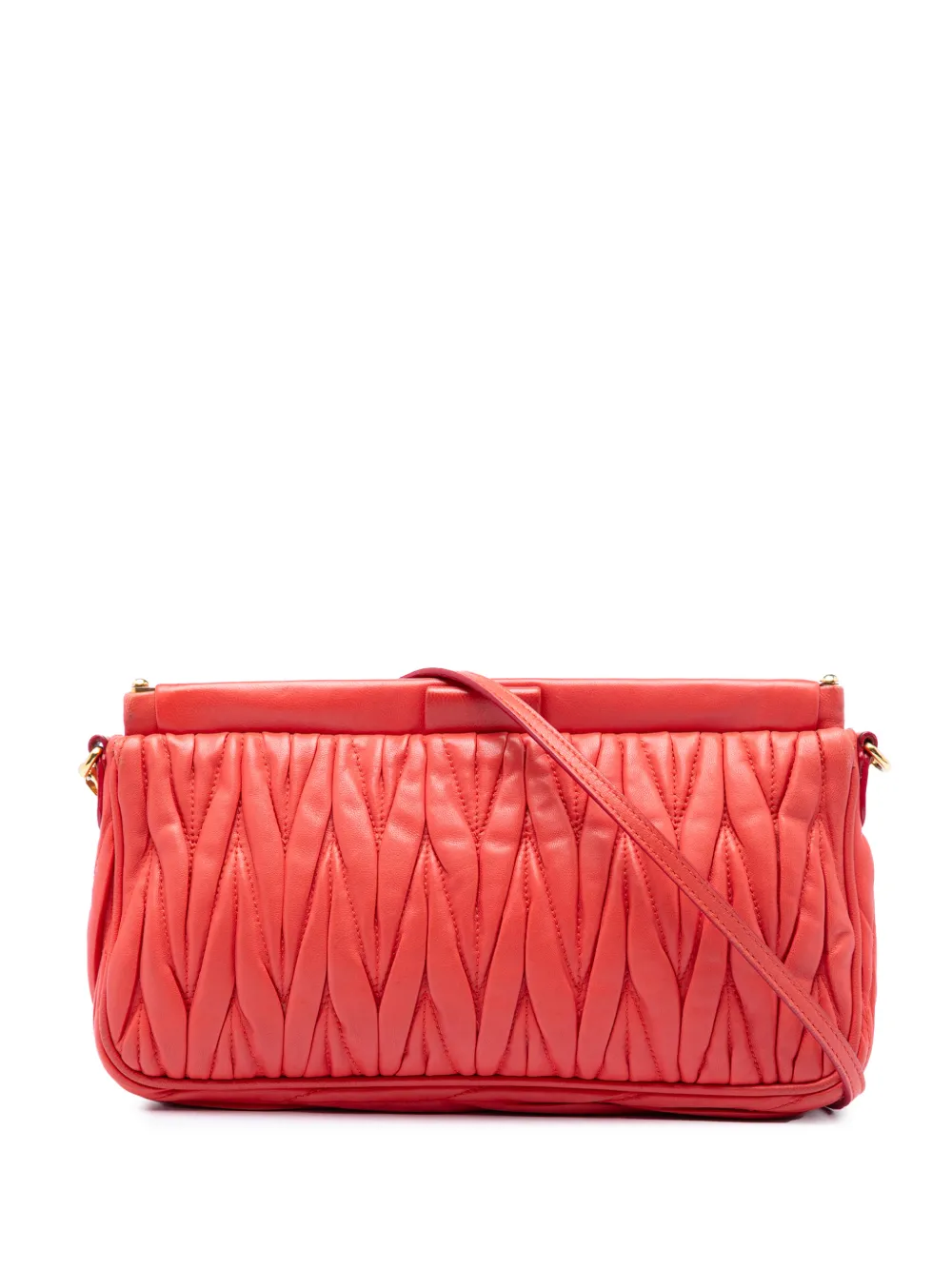 Miu Miu Pre-Owned 2010-2026 Matelasse Nappa Frame shoulder bag - Rosso
