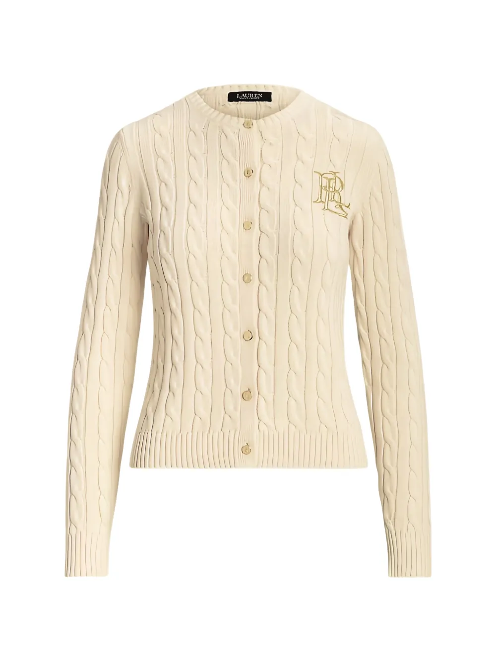 Lauren Ralph Lauren Ralhan cable-knit cotton cardigan - Nude