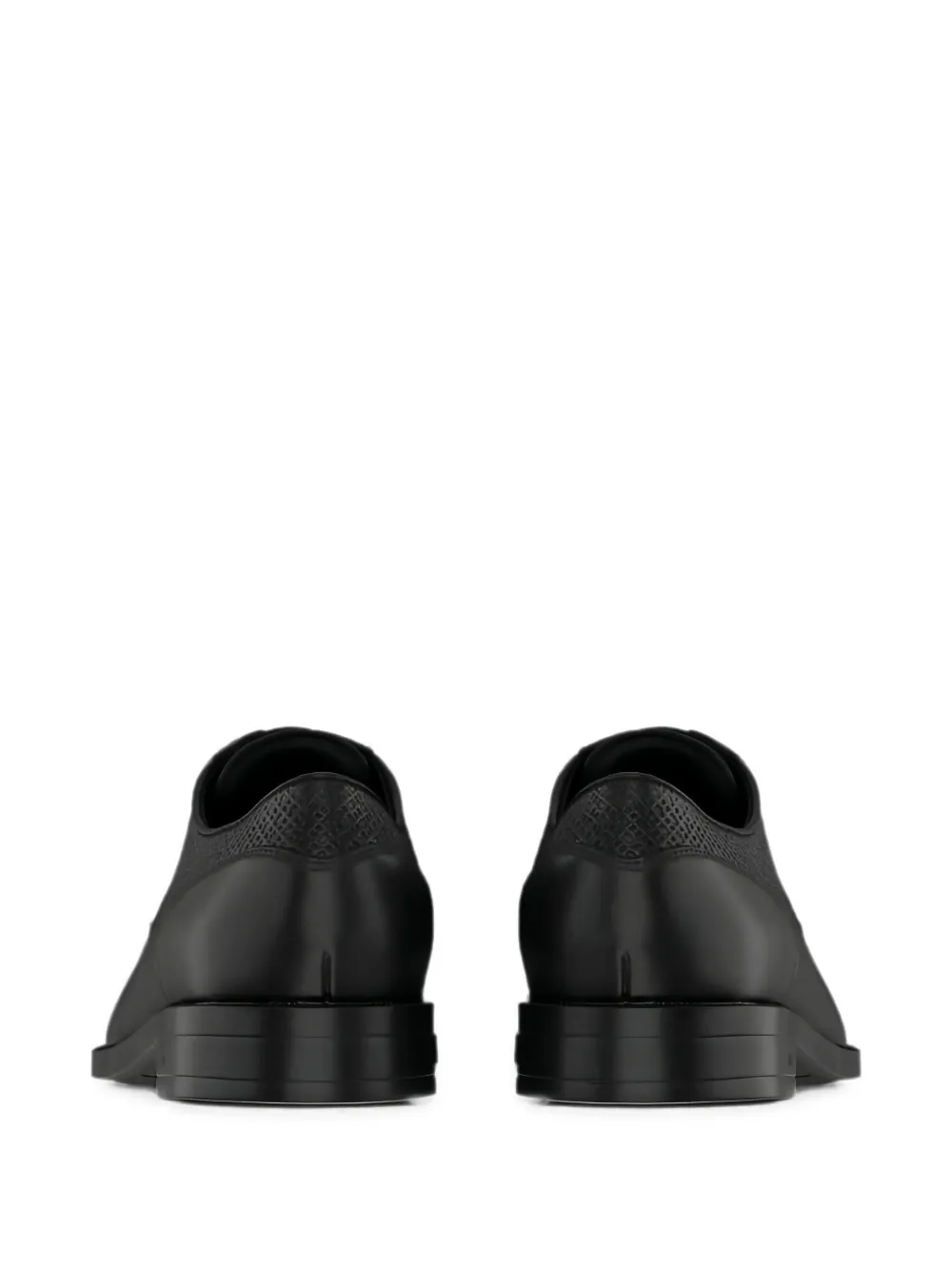 BOSS Leren derby schoenen met micro-patroon Zwart