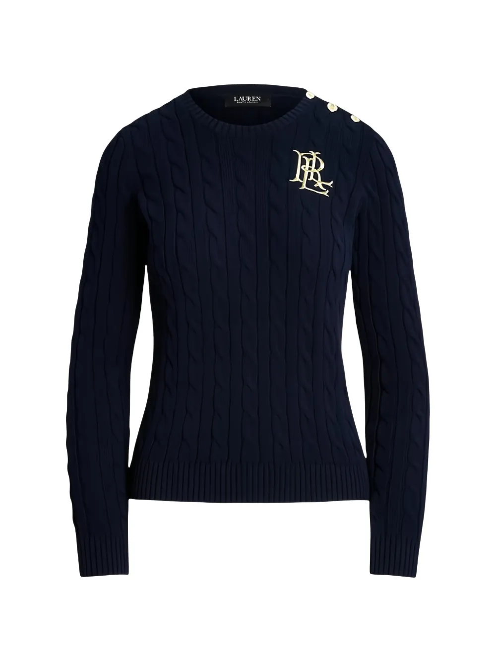 Lauren Ralph Lauren cable-knit button-detail sweater - Blu