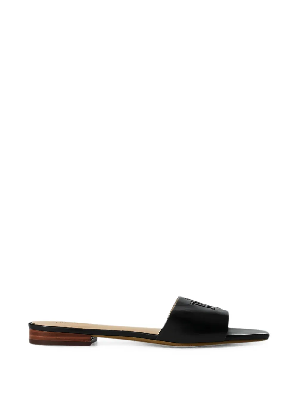 Lauren Ralph Lauren Everley logo-embroidered sandals Zwart