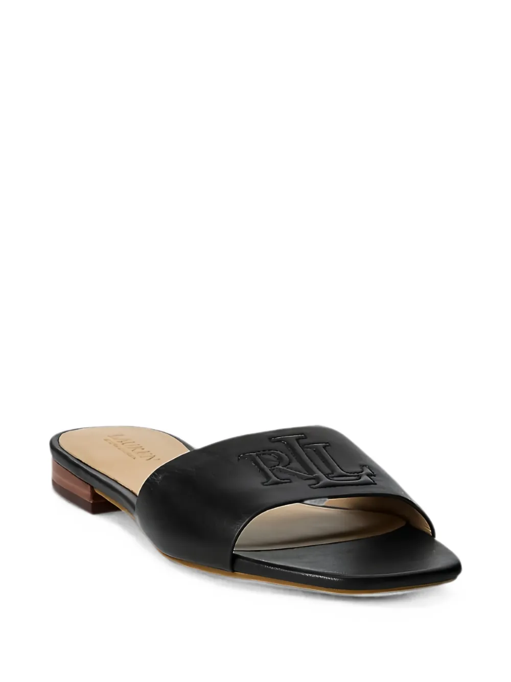 Lauren Ralph Lauren Everley logo-embroidered sandals Zwart