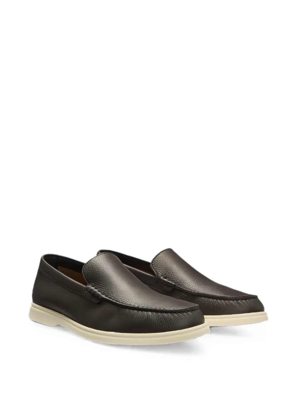 BOSS Leren loafers Bruin