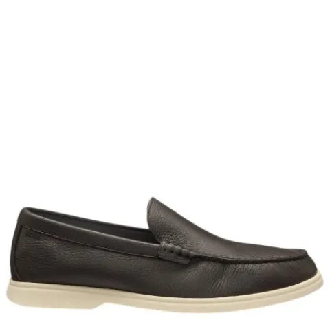 BOSS grained leather loafers