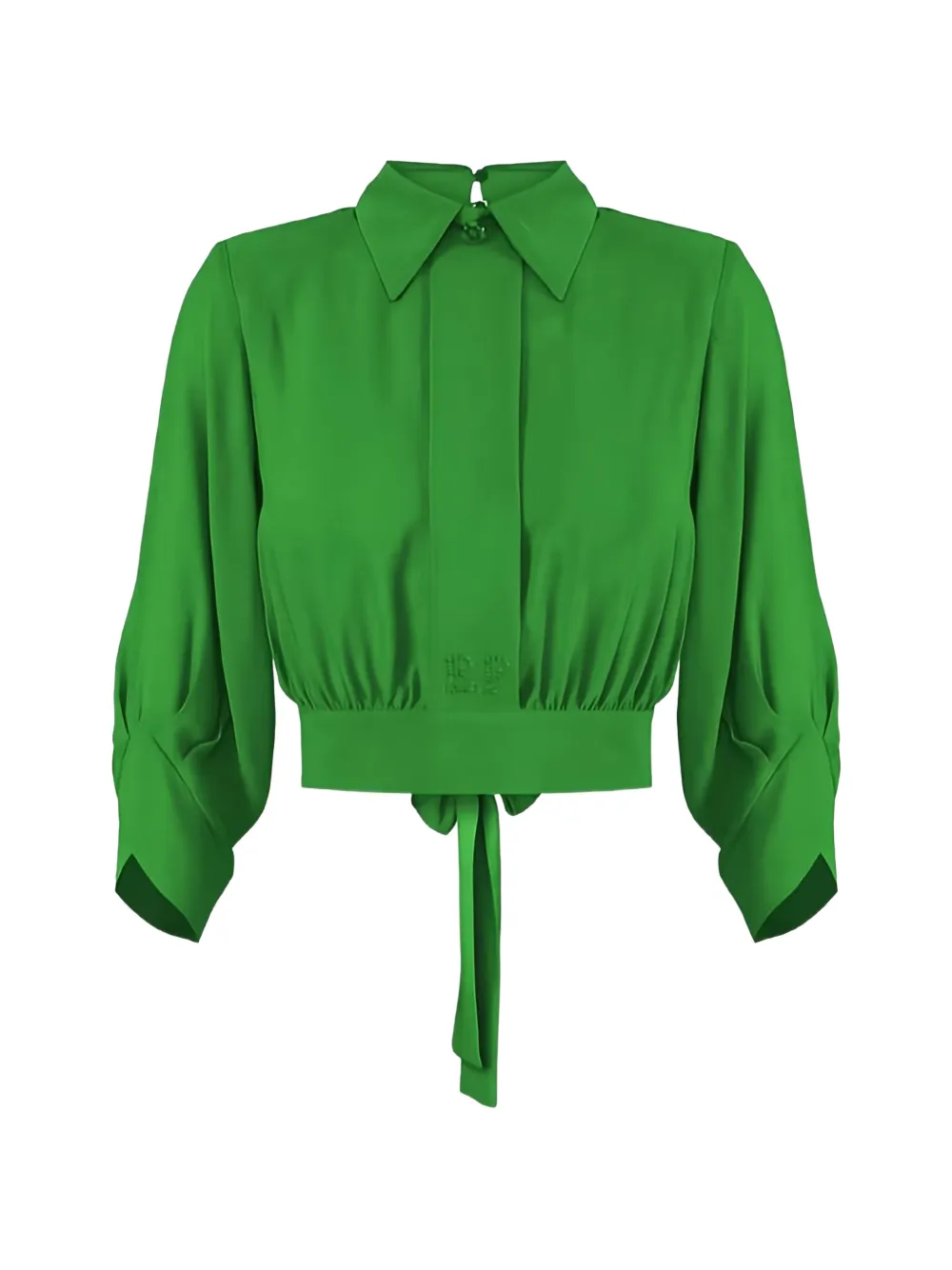 Elisabetta Franchi georgette cropped shirt - Grün