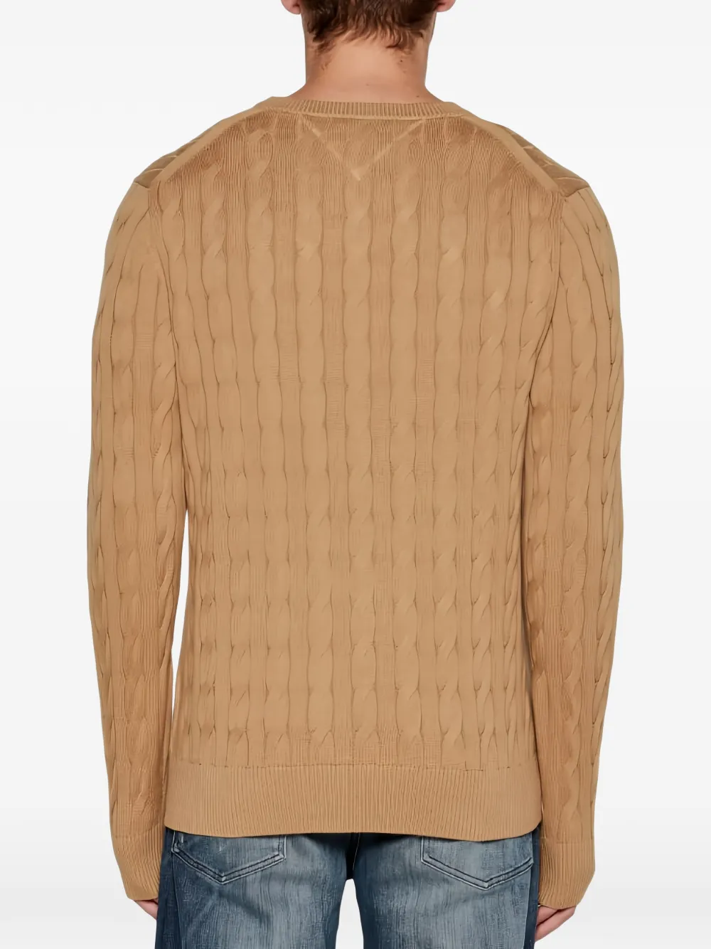 Tommy Hilfiger Kabelgebreide trui Bruin