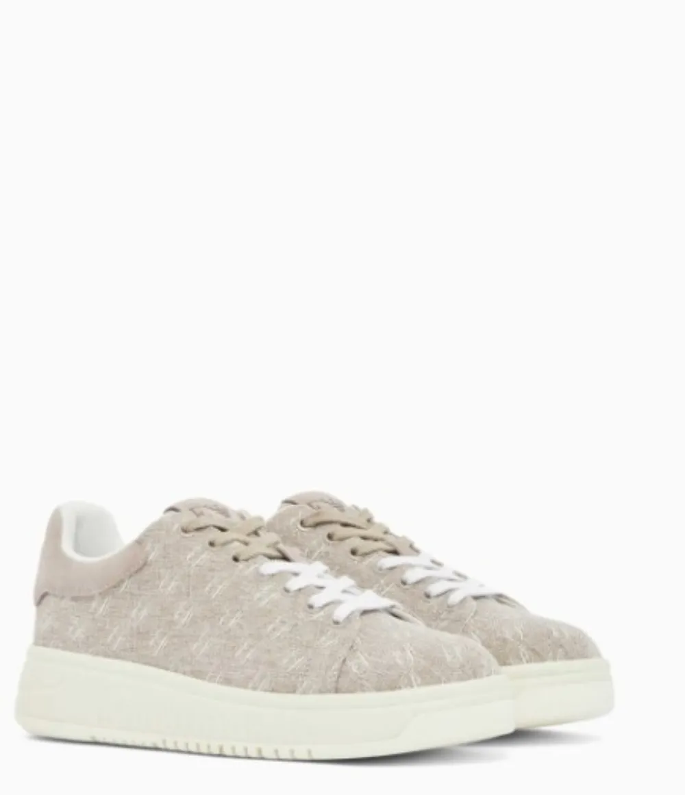 Emporio Armani logo-print clow-top sneakers Beige