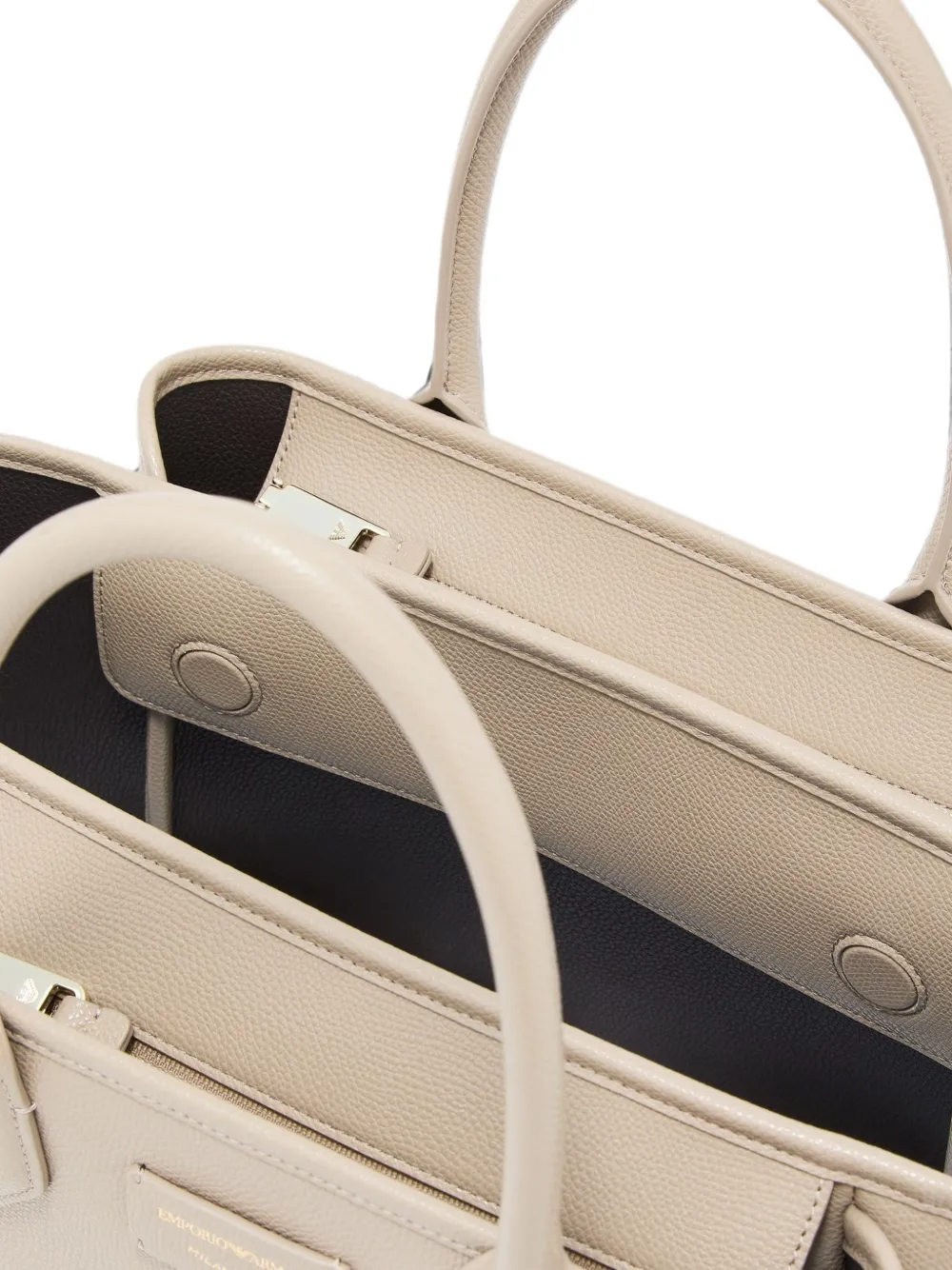 Emporio Armani Kleine shopper met palmellato-afwerking en logopatch Beige