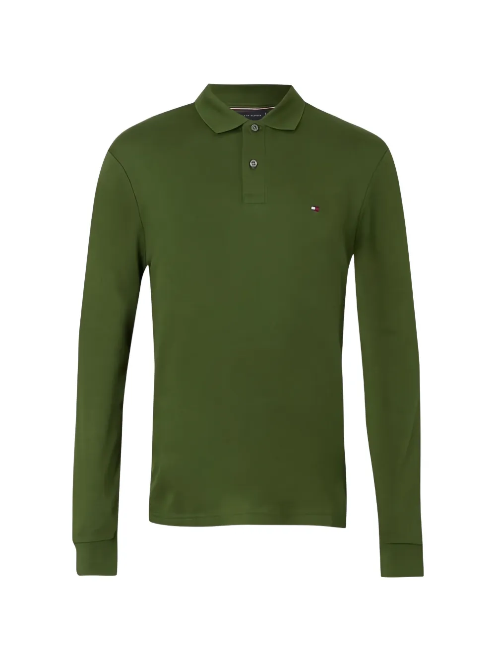 Tommy Hilfiger logo-embroidered long-sleeve polo shirt - Verde