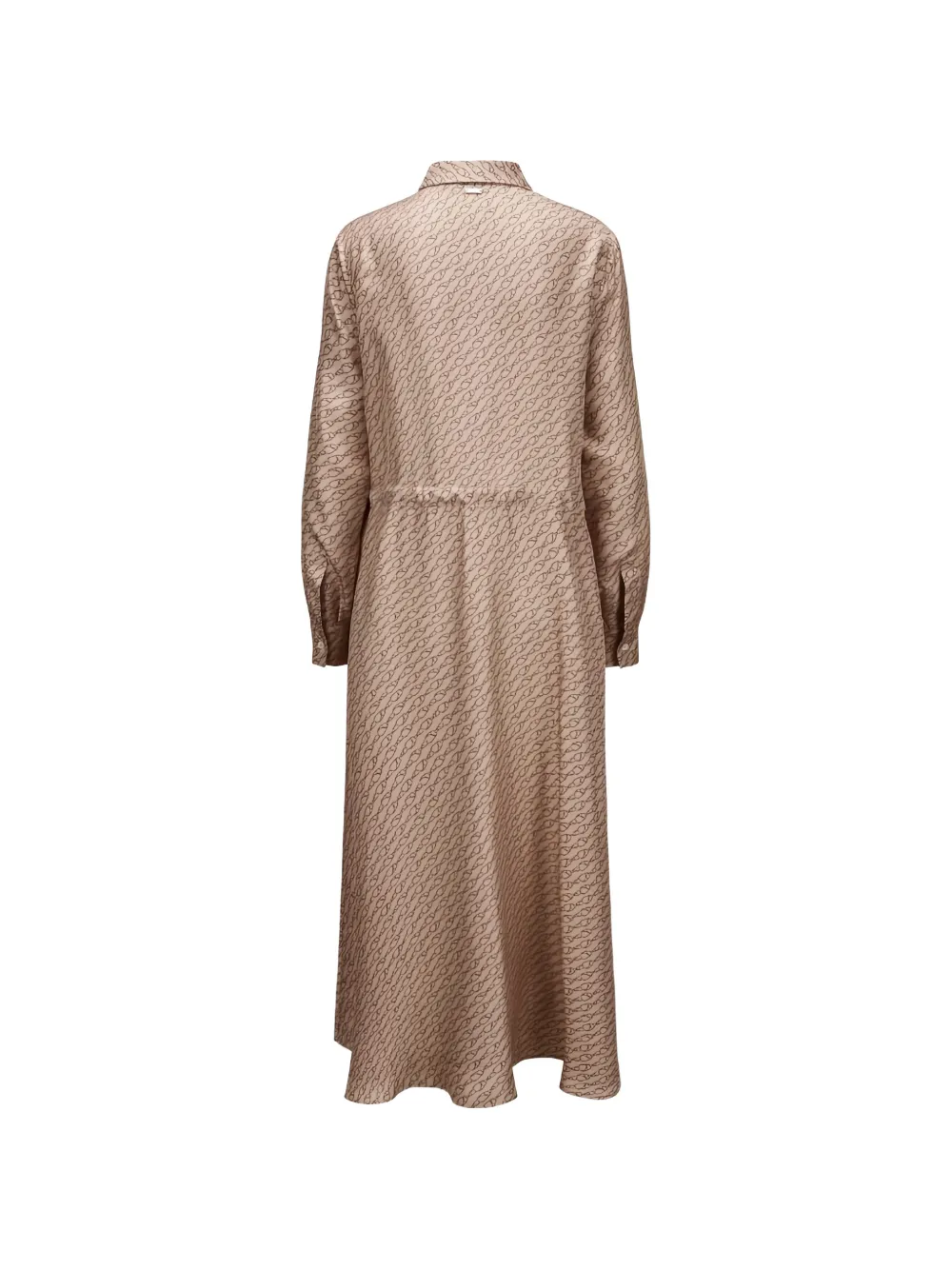 Herno Hook-print Silk Shirt Dress in Neutrals, view 2