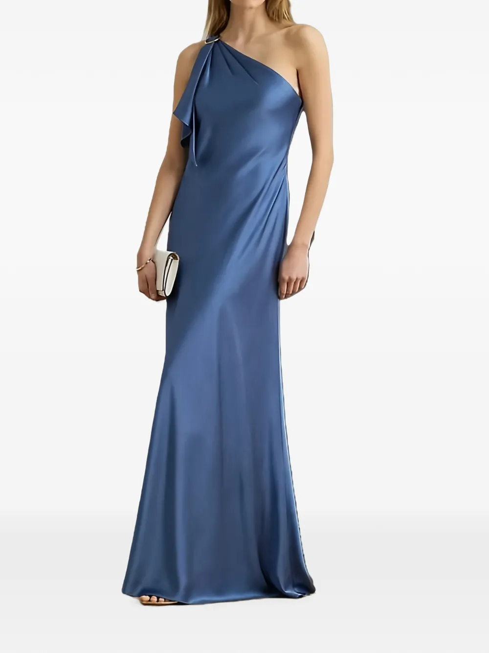 Lauren Ralph Lauren Elzira ruffled one-shoulder gown - Blu