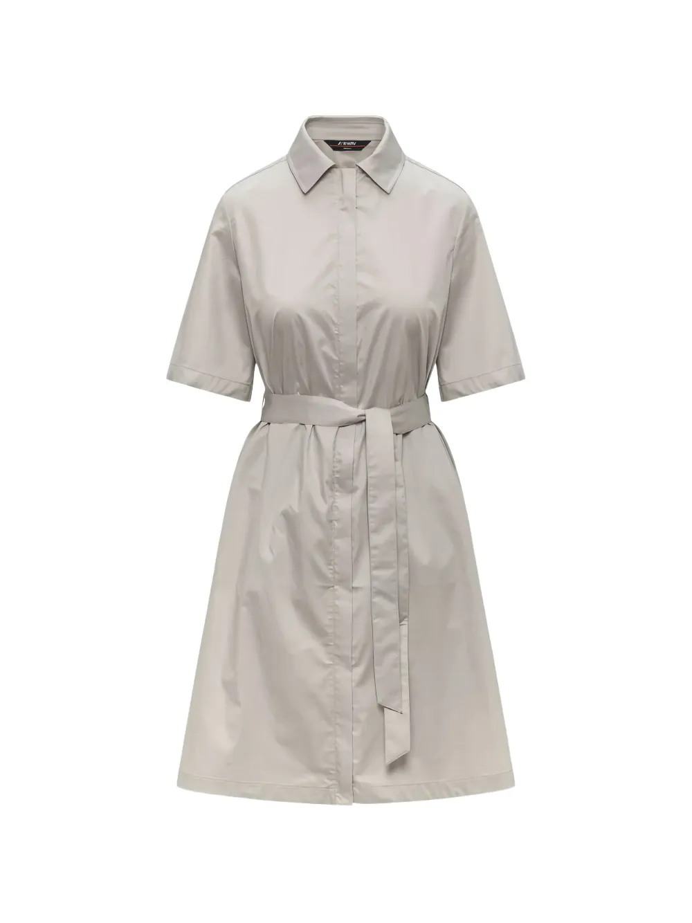 K-Way Lizy waterproof belted short-sleeve mini dress - Toni neutri