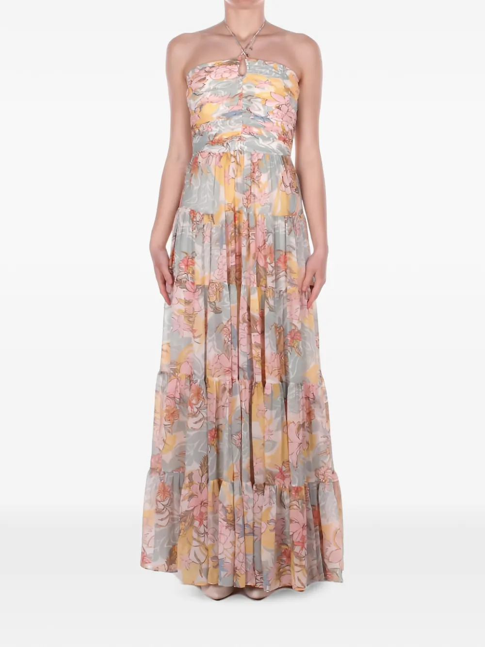 Lauren Ralph Lauren floral-print ruffled dress - Blu