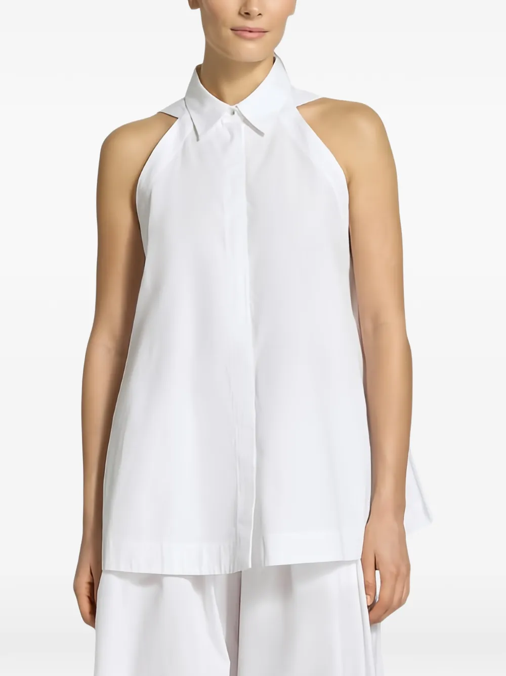 BOSS halterneck sleeveless shirt - Bianco