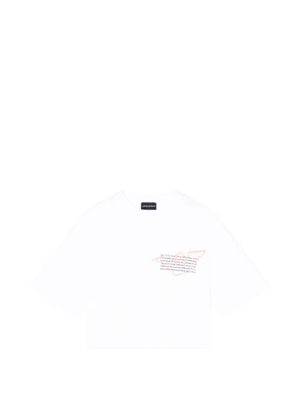 Emporio Armani logo-print cropped T-shirt - Bianco