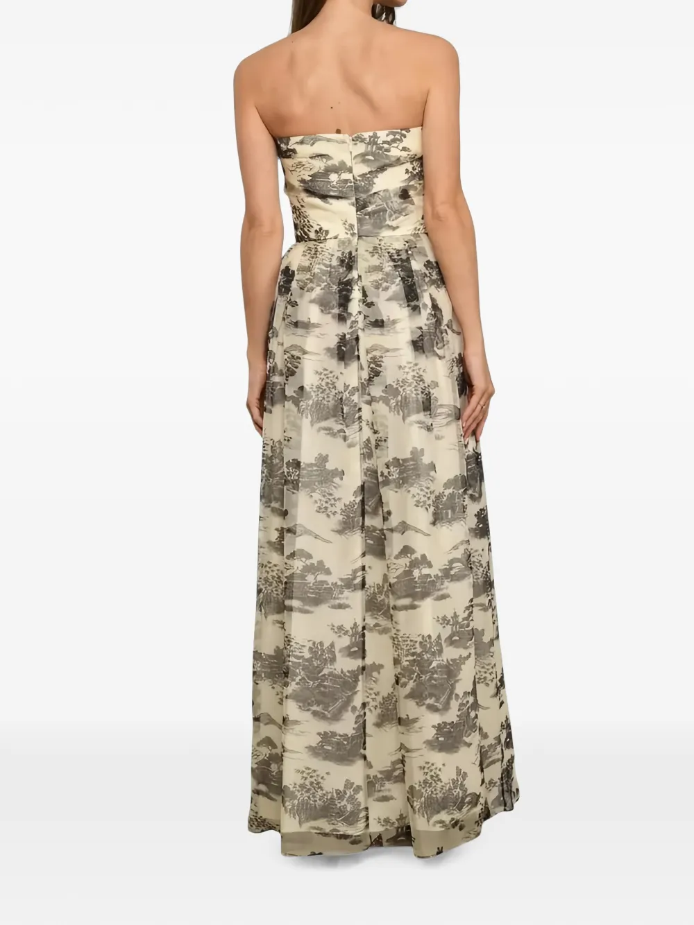 Max Mara Strapless maxi-jurk Beige