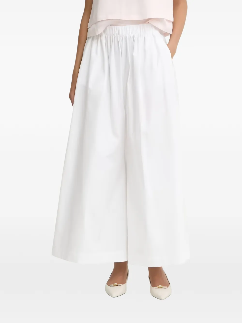 BOSS elasticated-waist palazzo pants - Bianco