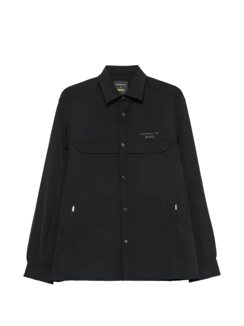 BOSS x Porsche logo-embossed flap-pocket shirt