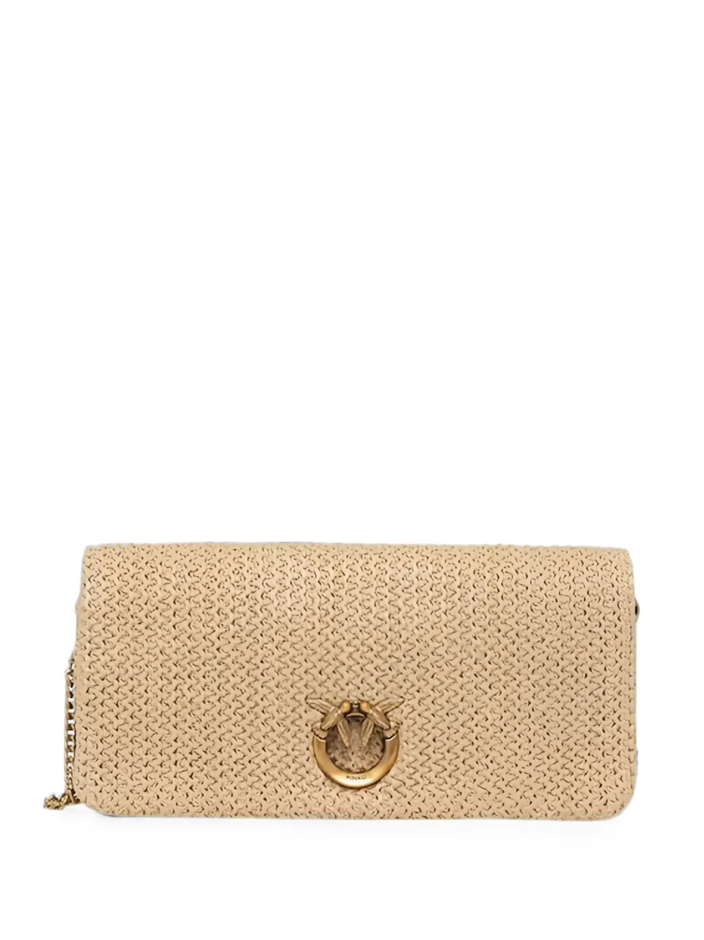 PINKO Love Bag Click woven clutch bag - Nude