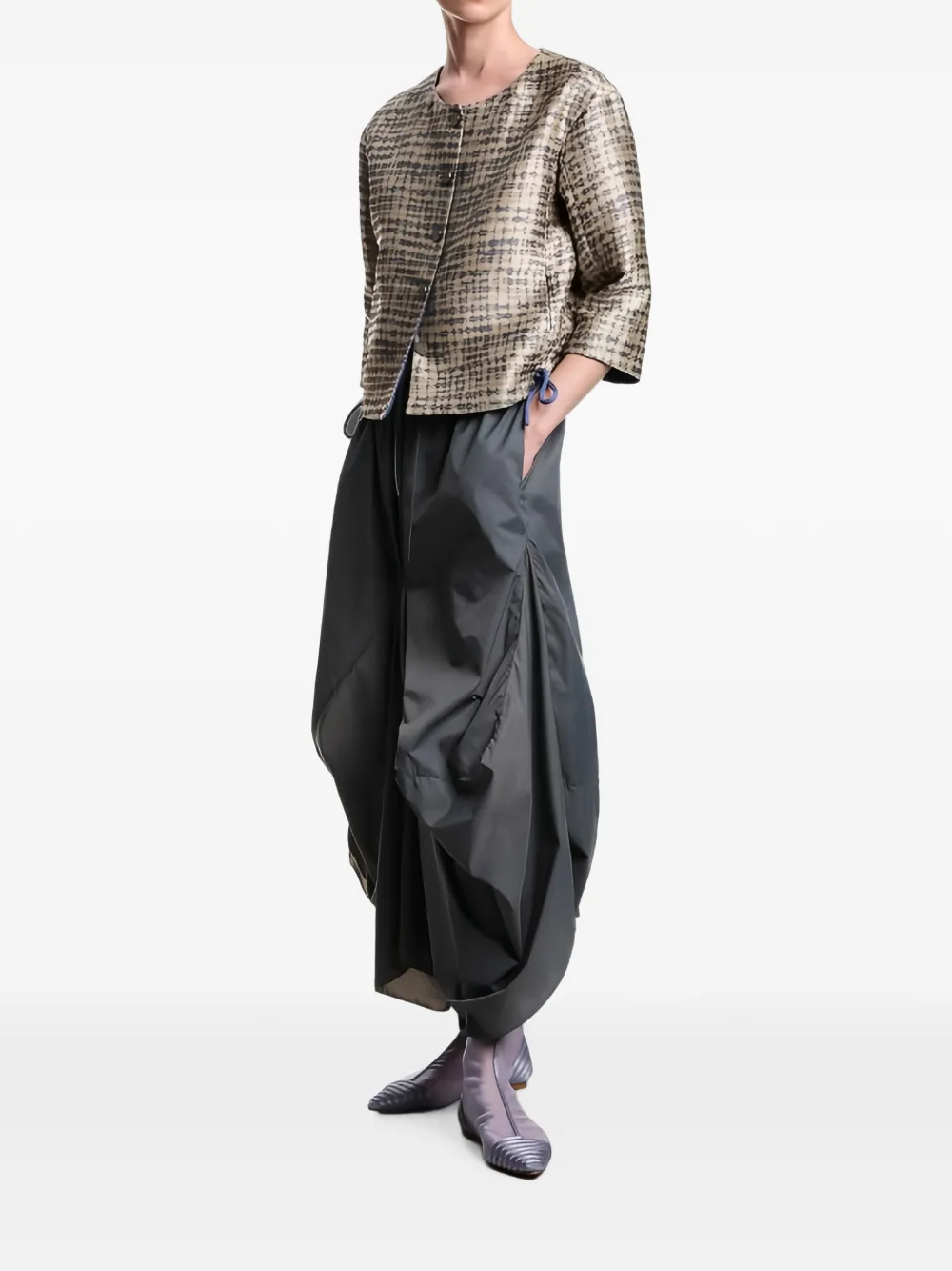 Emporio Armani Jack met trekkoord en jacquard-patroon Beige