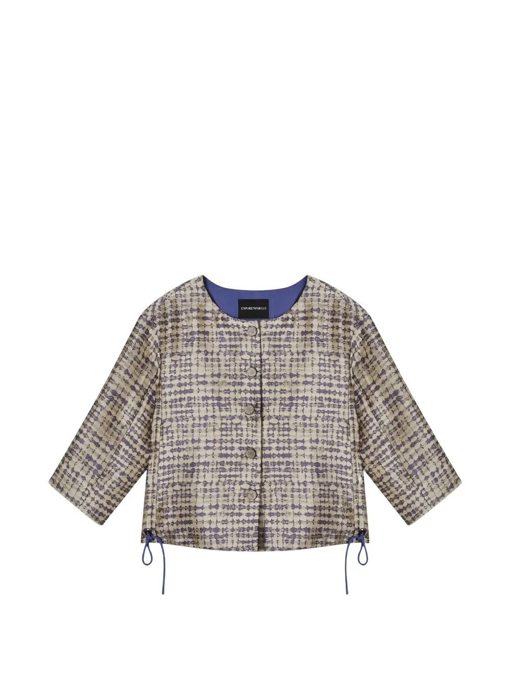 Emporio Armani geometric-jacquard boxy-fit jacket - Nude