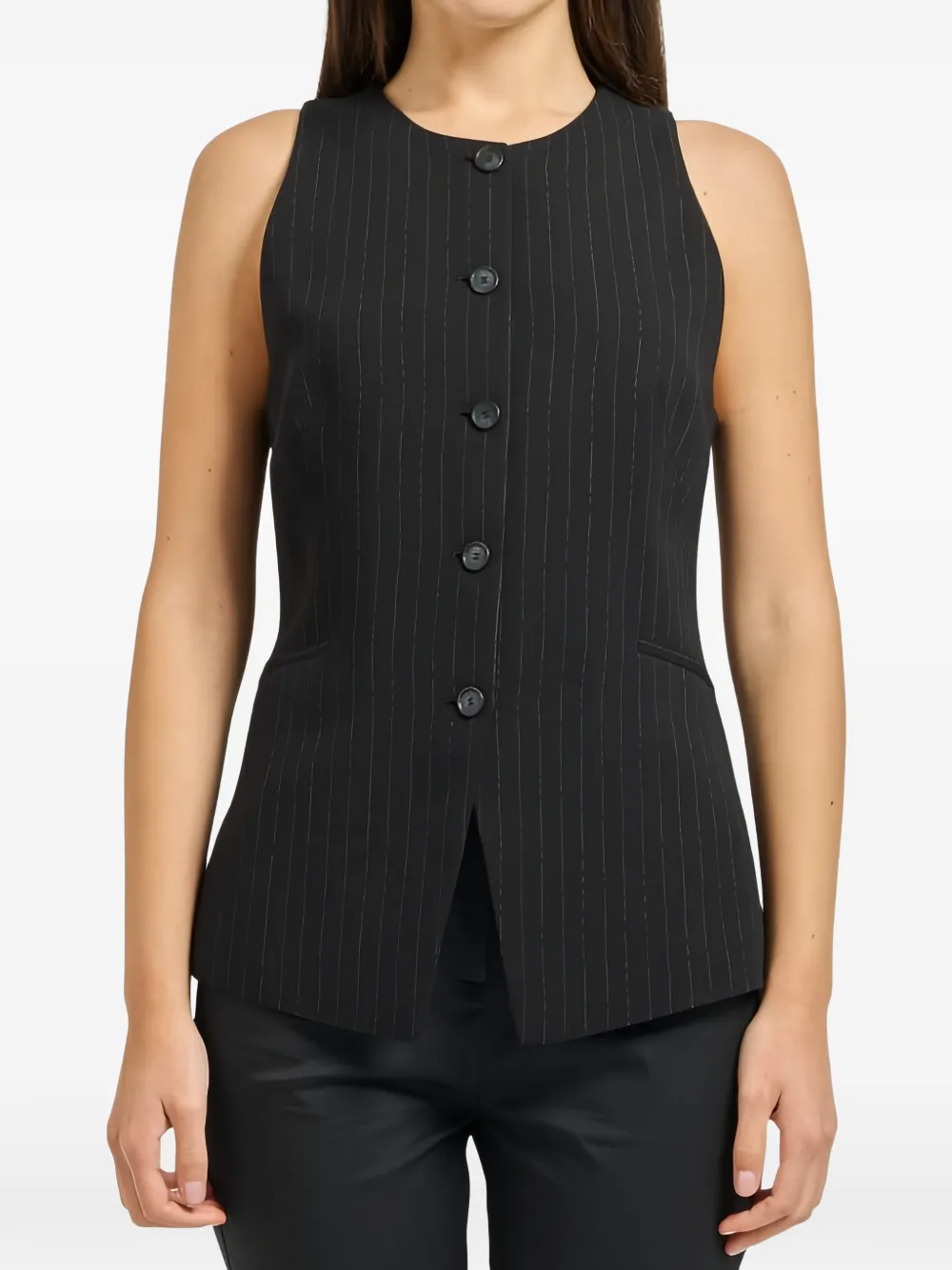 BOSS Gilet gessato - Nero