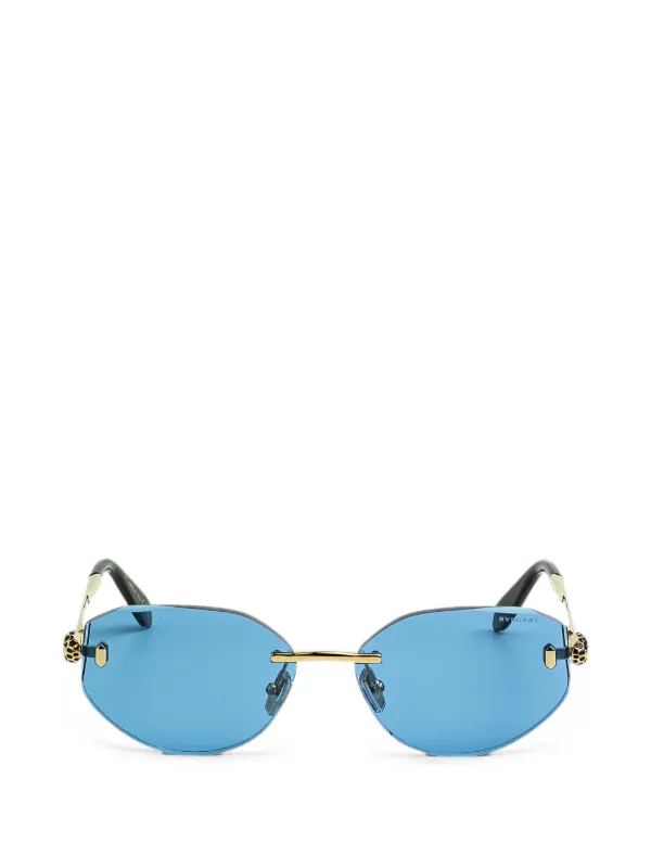 Bvlgari Serpenti Rimless Sunglasses in Gold