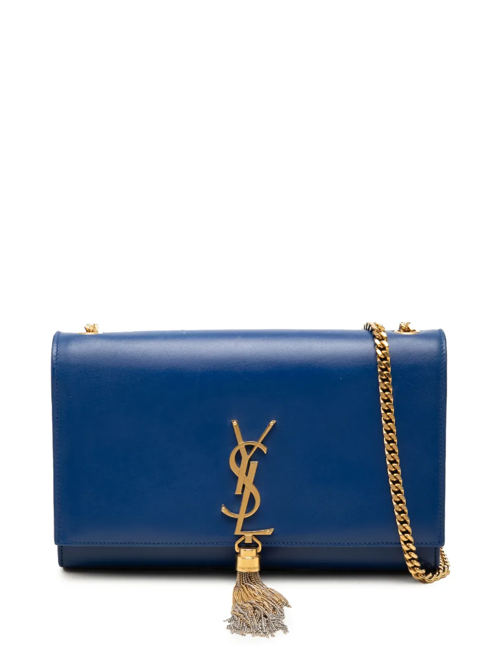Saint Laurent Pre-Owned 2015 Medium Smooth Calfskin Monogram Kate Tassel crossbody bag - Blu