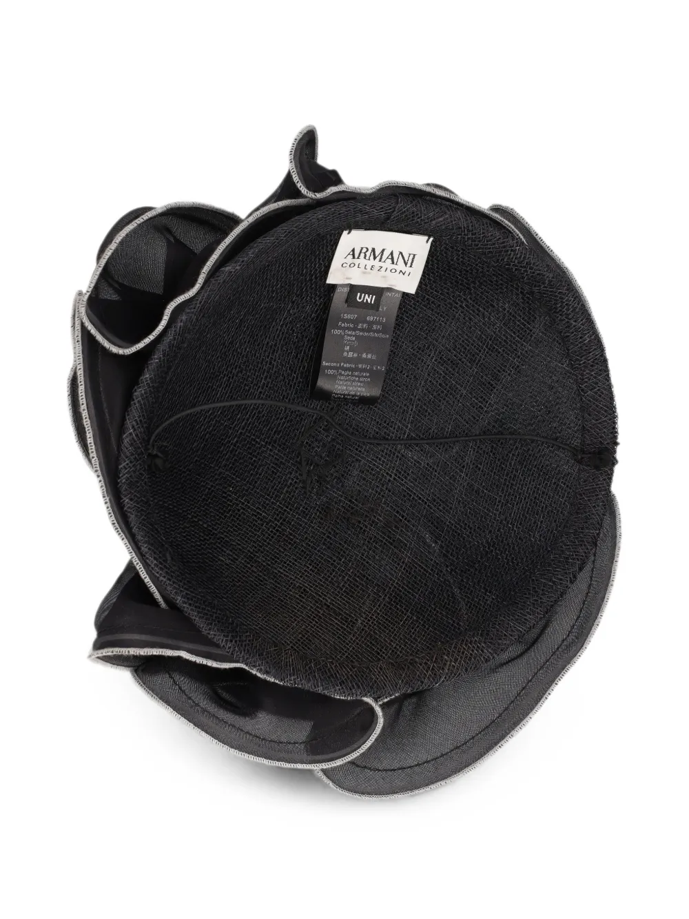 Giorgio Armani Pre-Owned silk straw fascinator hat in Black