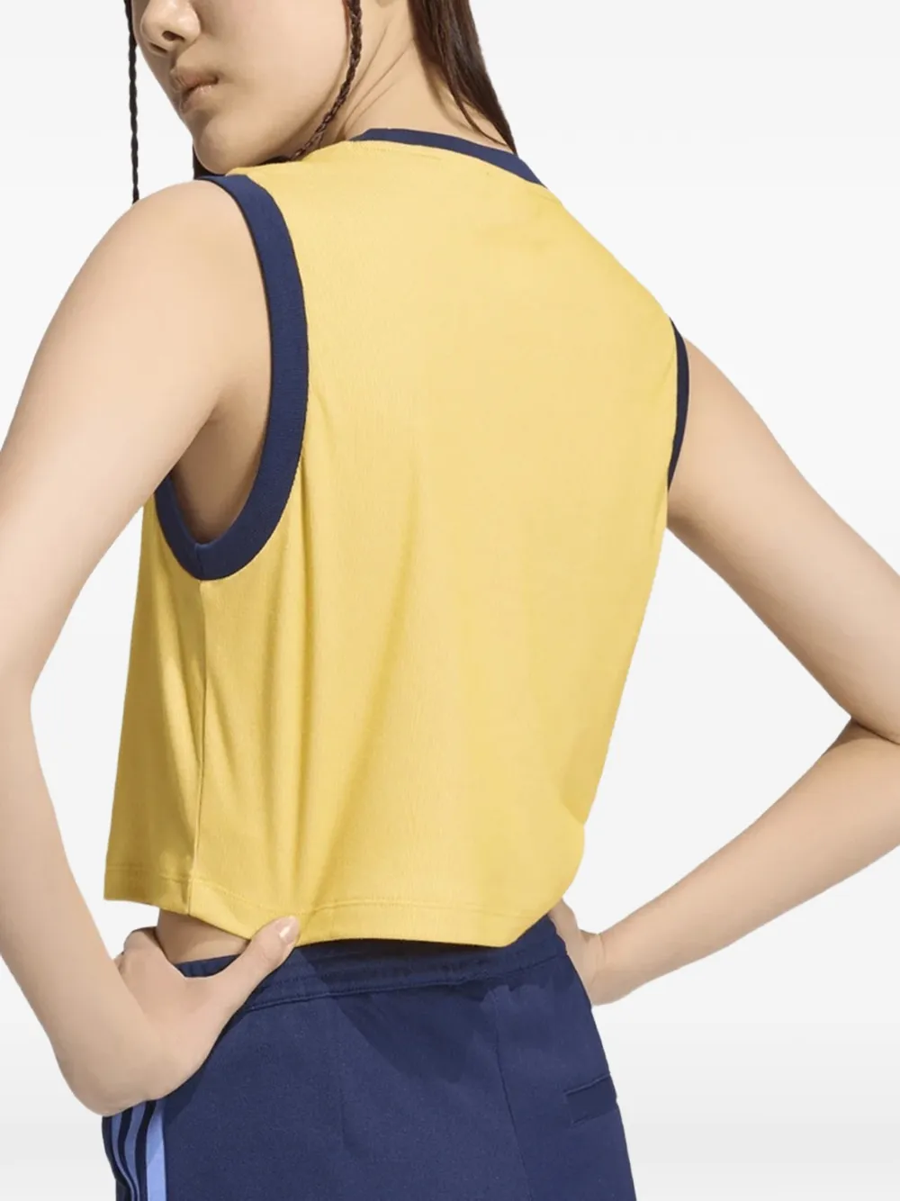 adidas logo-embroidered tank top Geel