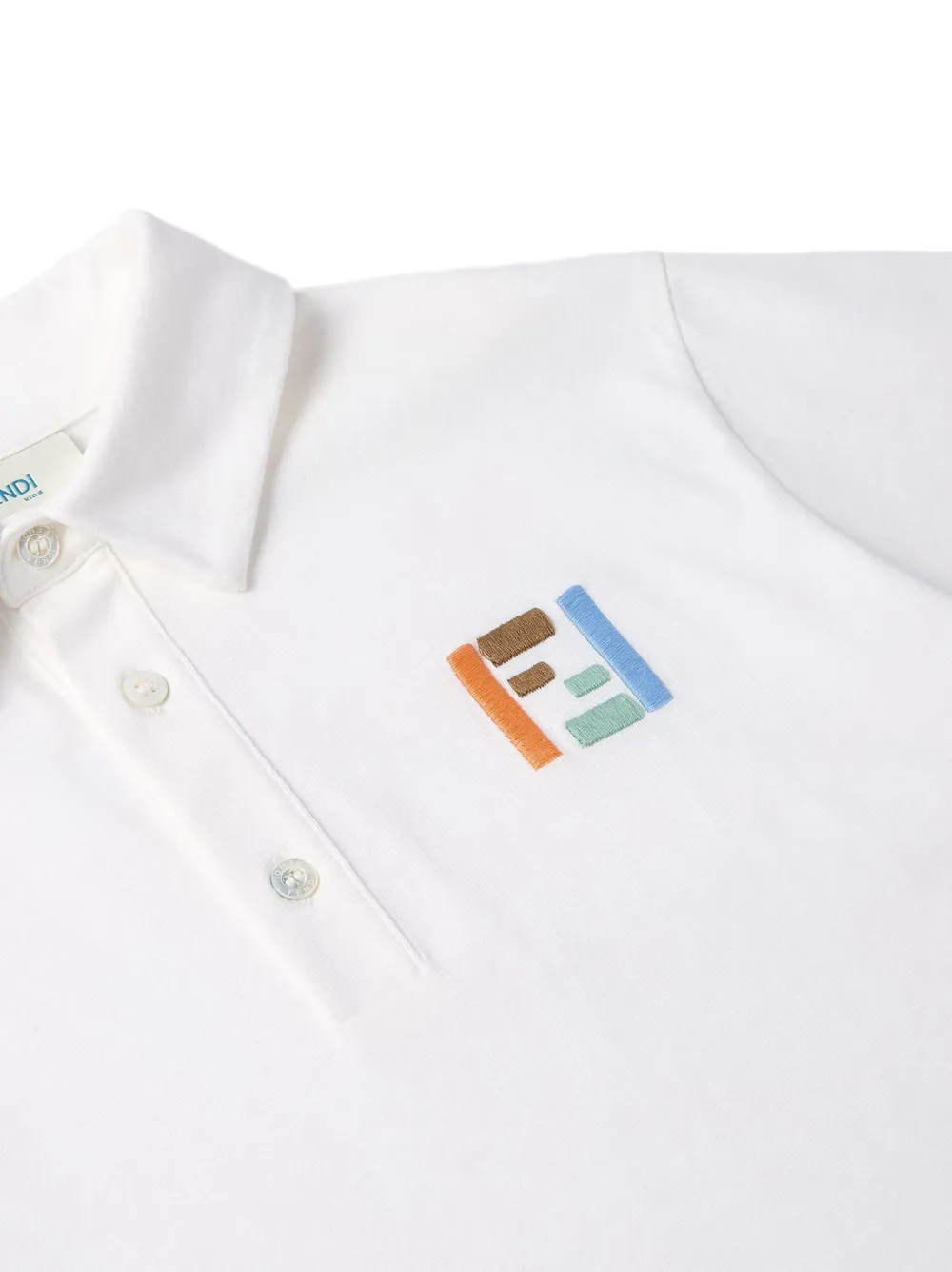 Fendi Kids Poloshirt met FF-borduurwerk Wit