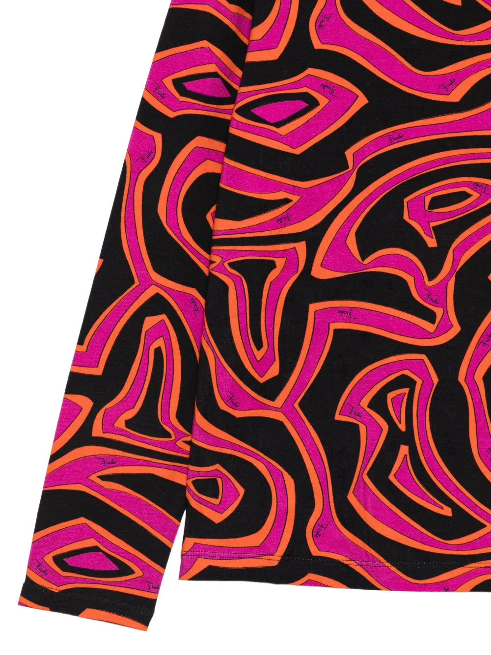 PUCCI Junior Top met lange mouwen en print Zwart