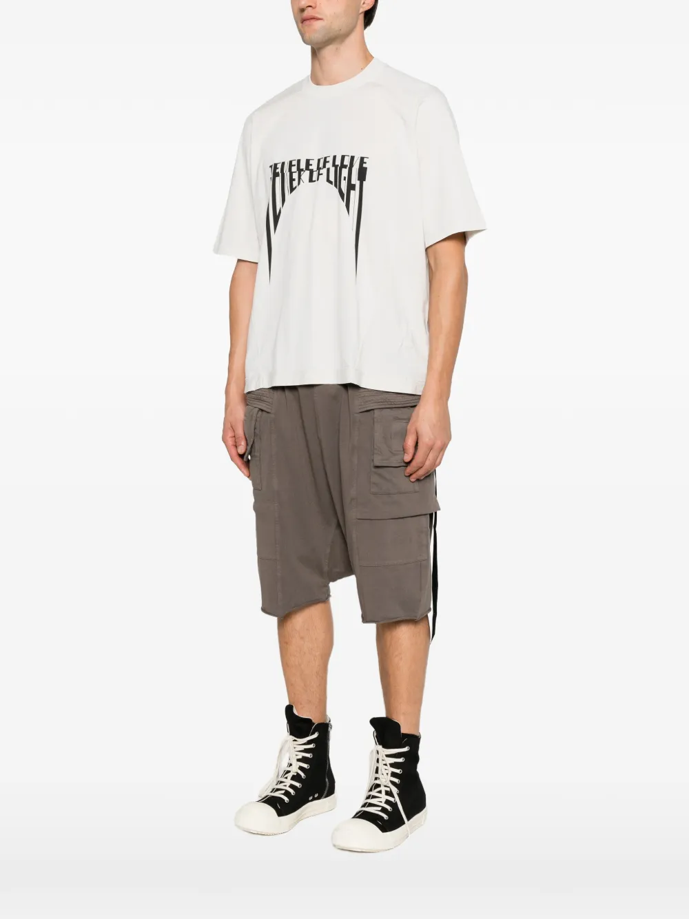 Rick Owens DRKSHDW T-shirt met grafische print Beige