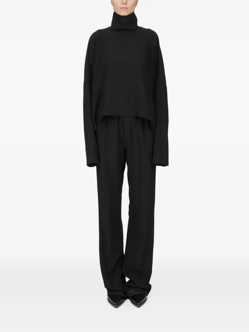 Rick Owens Jumbo oversized top met hoge hals Zwart