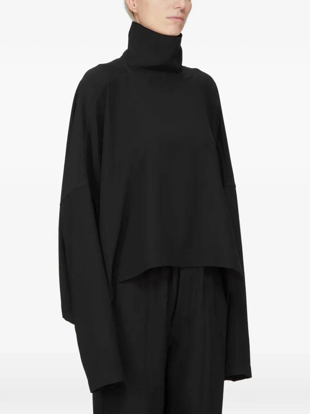 Rick Owens Jumbo oversized top met hoge hals Zwart