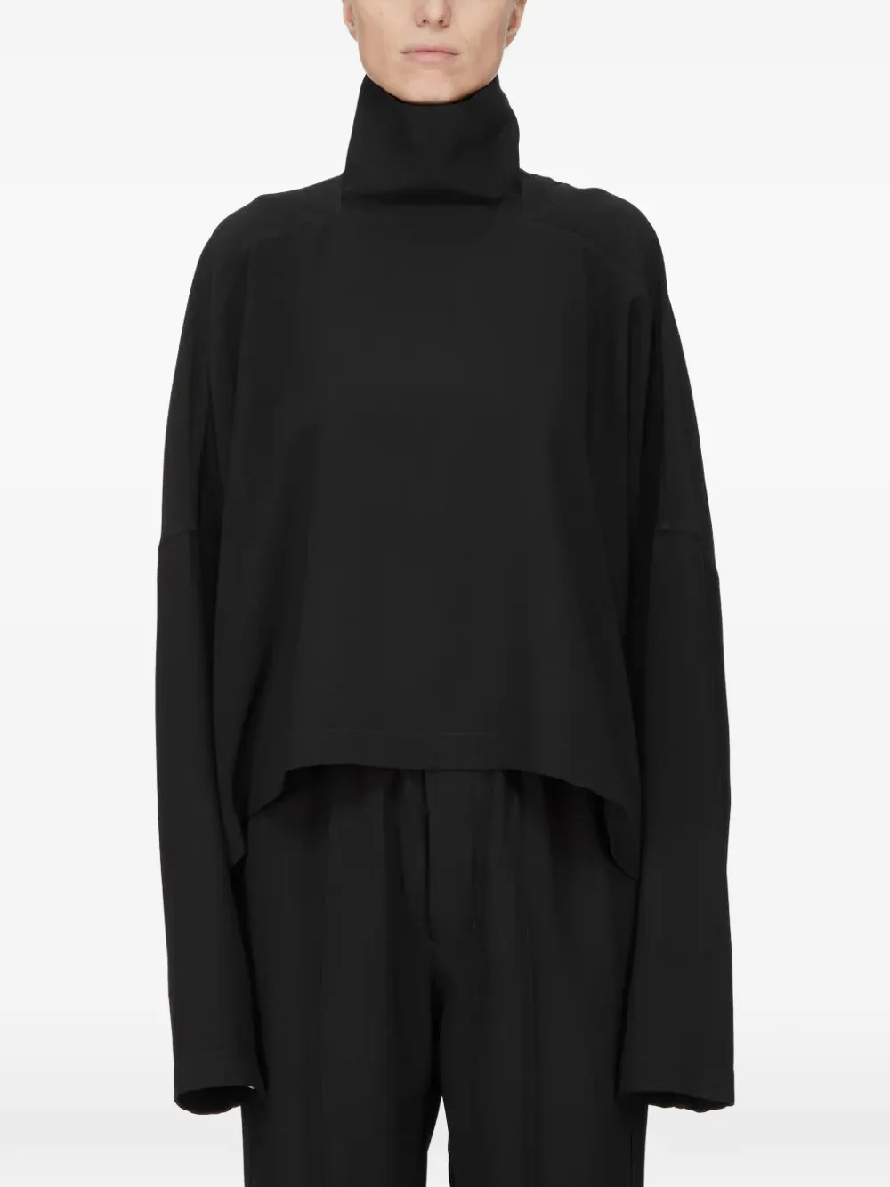 Rick Owens Jumbo high-neck oversized top - Nero