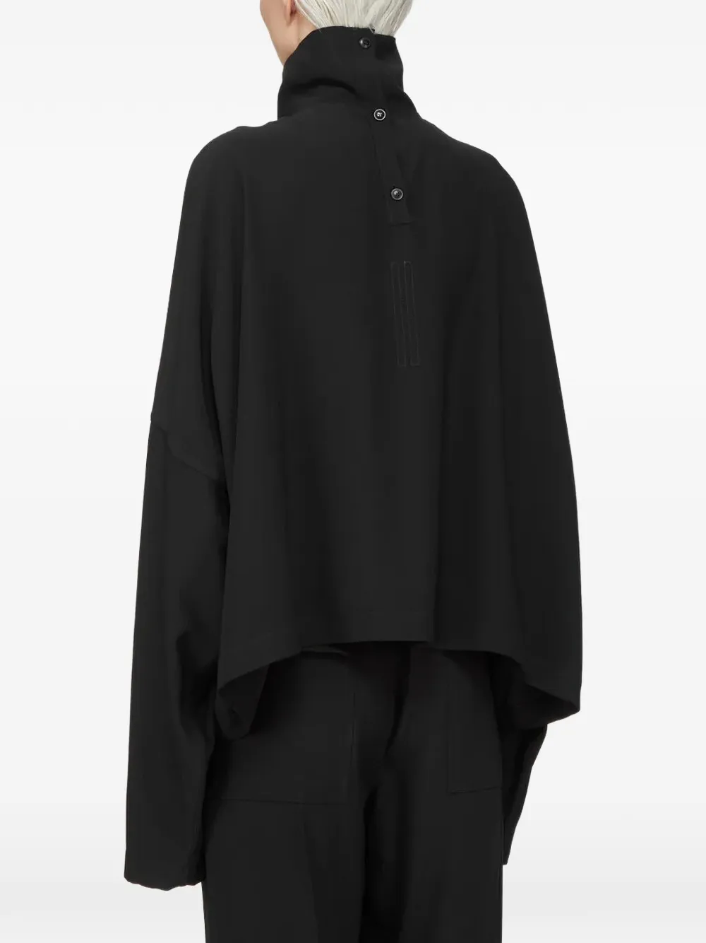 Rick Owens Jumbo oversized top met hoge hals Zwart