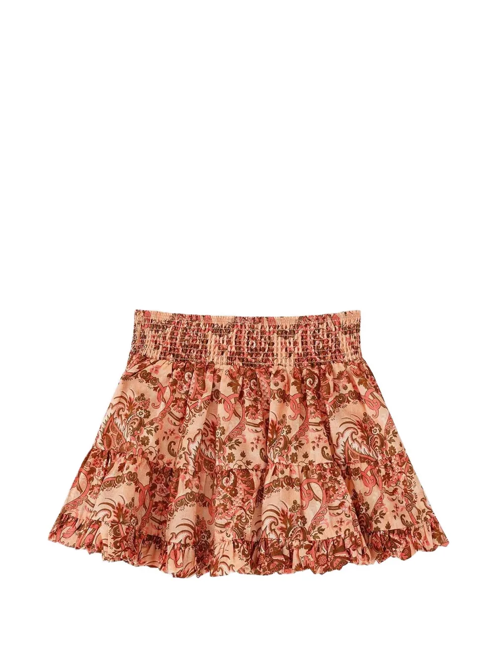 ZIMMERMANN Kids Aster paisley-print ruffled mini skirt - Rosa