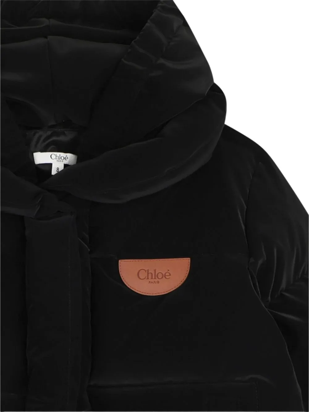 Chloé Kids velvet padded jacket Zwart
