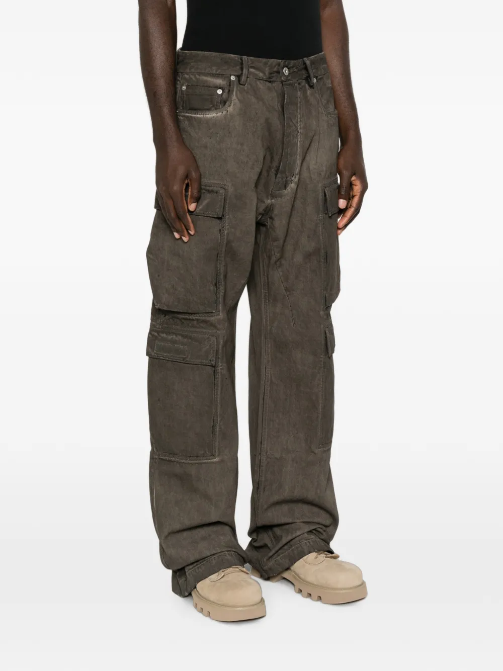 Rick Owens DRKSHDW Jeans met vervaagd effect en riemlus Grijs