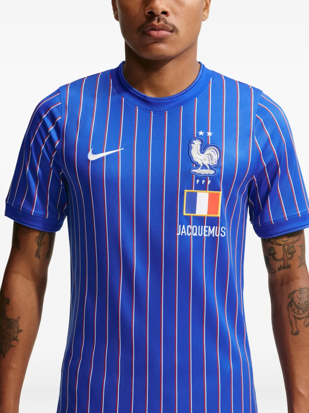 Nike x France x Jacquemus striped Les Bleus T-shirt - Blu