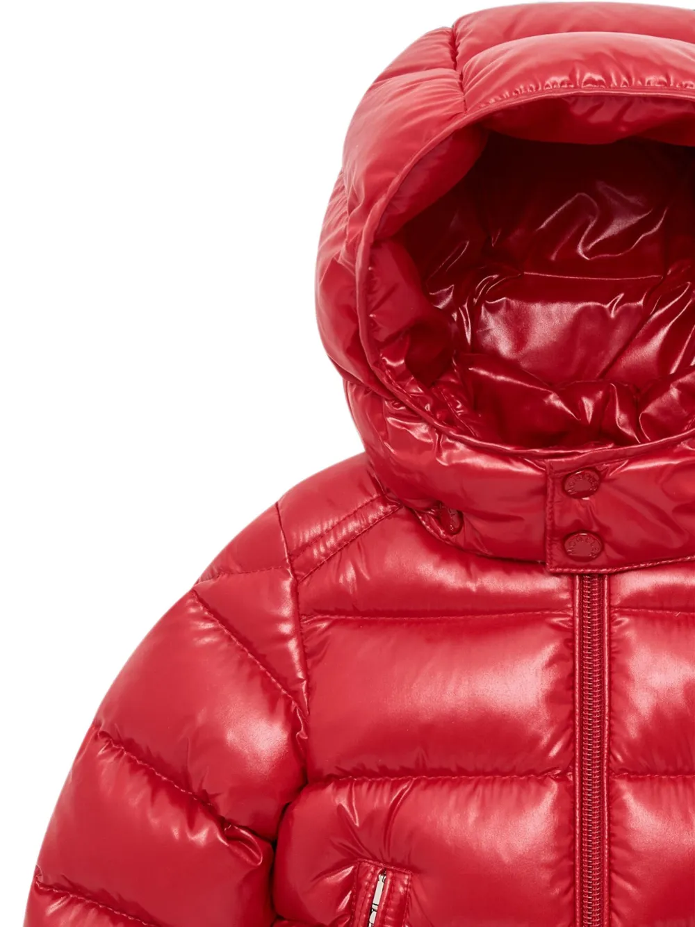 Moncler Enfant Maya donsjack met capuchon Rood