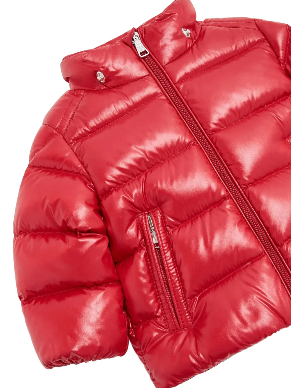 Moncler Enfant Maya donsjack met capuchon Rood