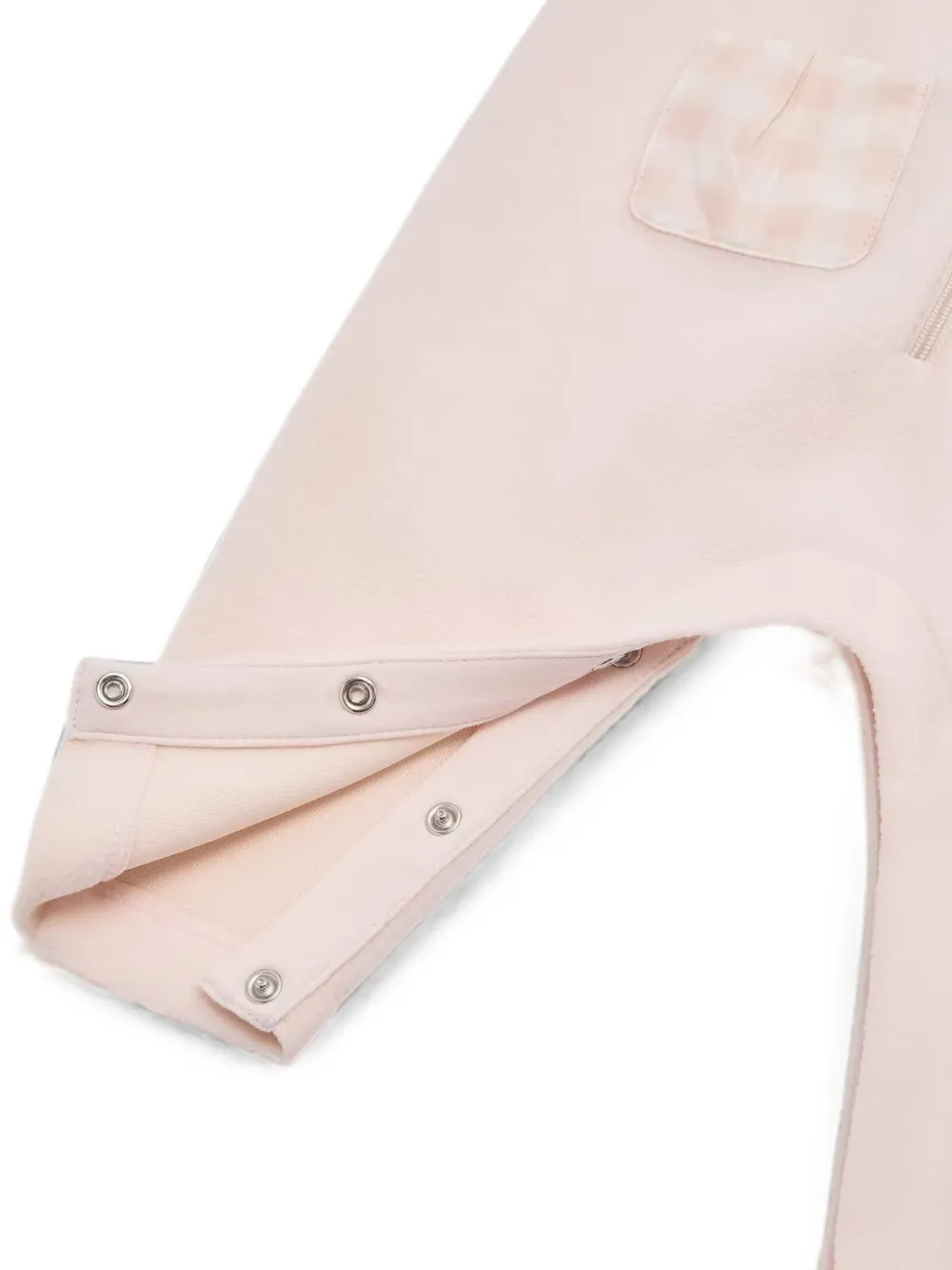 Moncler Enfant Fleece romper met geruite zak Roze