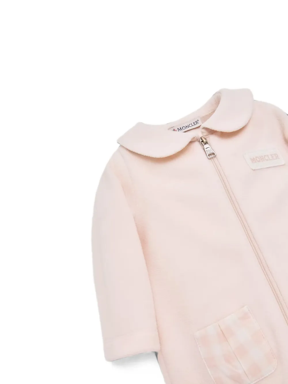 Moncler Enfant Fleece romper met geruite zak Roze
