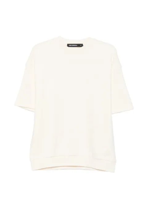 Karl Lagerfeld logo-embroidered ribbed-trim T-shirt
