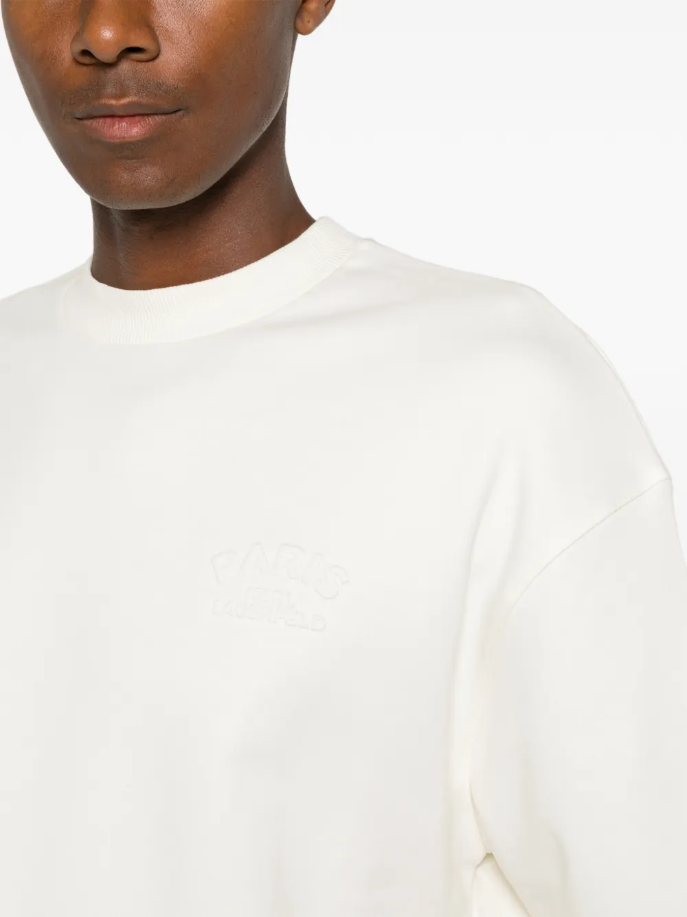 Karl Lagerfeld Trui met geborduurd logo en geribbelde afwerking Beige