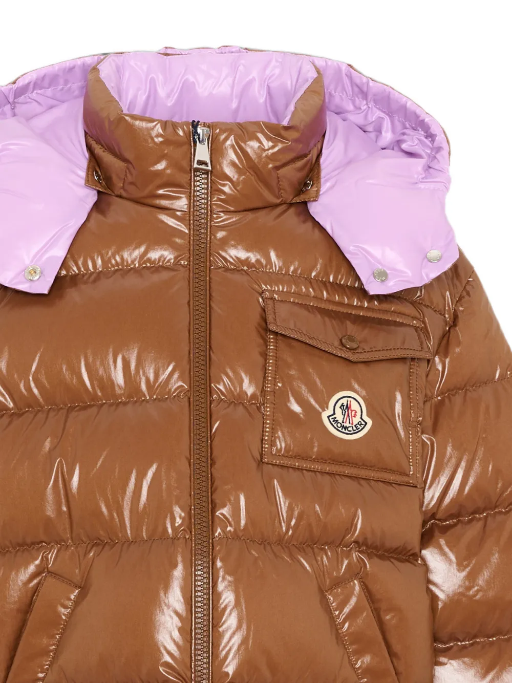 Moncler Enfant Gewatteerde jacks met capuchon Bruin