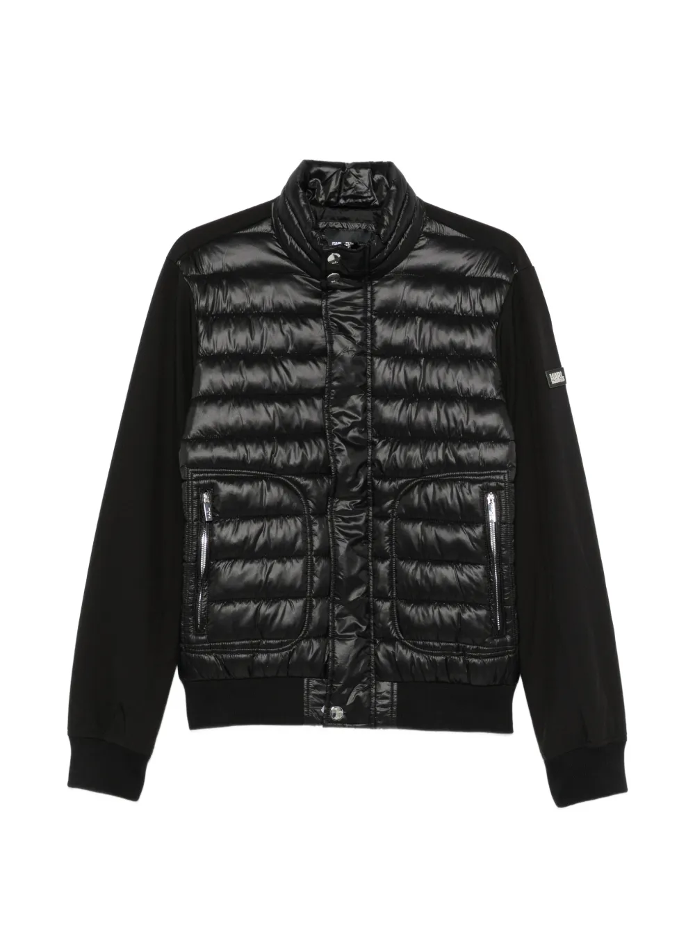 Karl Lagerfeld quilted-panel zip-up jacket - Schwarz