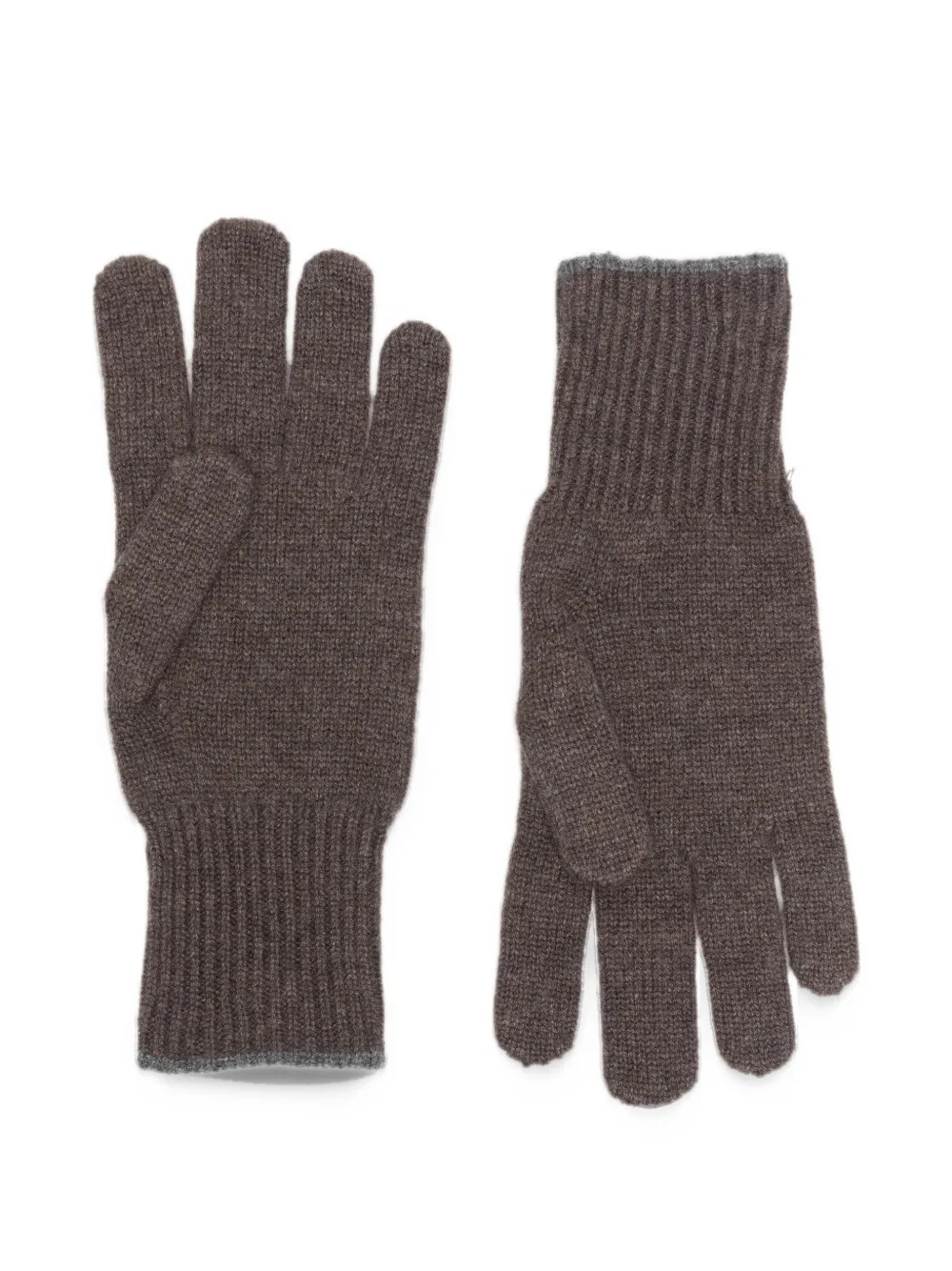 Brunello Cucinelli Ribgebreide handschoenen Bruin